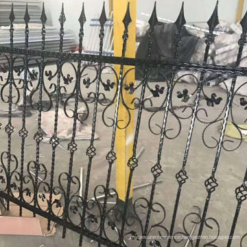 Residential Decorative Wrought iron Garden Fence  with Wrought Iron Decorative Ornaments Steel Fence